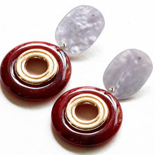 画像をギャラリービューアに読み込む, 【big metal】Aurore ツートーンアブストラクトレジンピアス