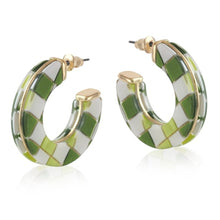 画像をギャラリービューアに読み込む, 【big metal】 Farah チェックレジンフープピアス