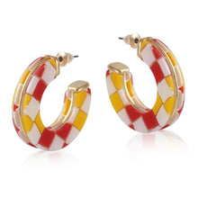 画像をギャラリービューアに読み込む, 【big metal】 Farah チェックレジンフープピアス
