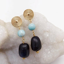 画像をギャラリービューアに読み込む, 【Mirabelle】Etrusca スタッドピアス:アマゾナイト & ブルークォーツ
