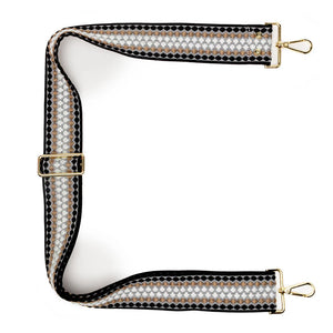 【Elie Beaumont】CROSSBODY STRAP：ブラックサンドジオメトリック
