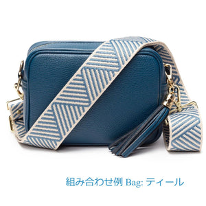 【Elie Beaumont】CROSSBODY STRAP：ブルーアブストラクト