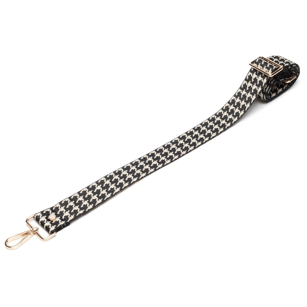 【Elie Beaumont】CROSSBODY STRAP：ブラックドッグトゥース