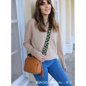 【Elie Beaumont】CROSSBODY STRAP：グリーンレオパード